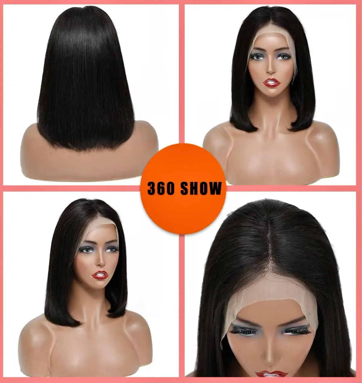12 inch Short Bob Wig Human Hair 4x4  Straight HD Lace Front Wigs Human Hair 180% Density Black Glueless Wigs Human Hair Pre-Plucked Short Bob Wigs for Women