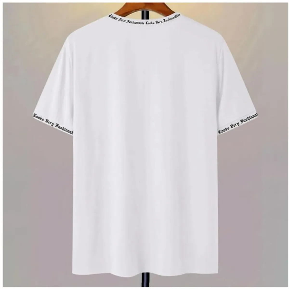 Mens Summer Tshirt Short Sleeve Funny Print Teeshirt Round Neck Loose Fit Size L