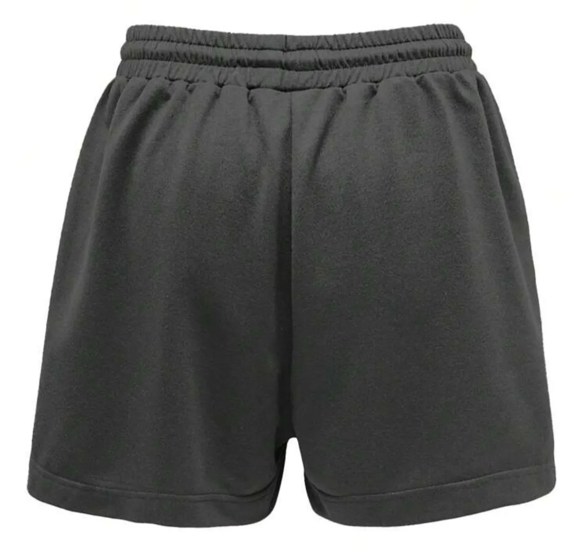 Butterfly & Slogan Graphic Drawstring Waist Gray Shorts - Size S