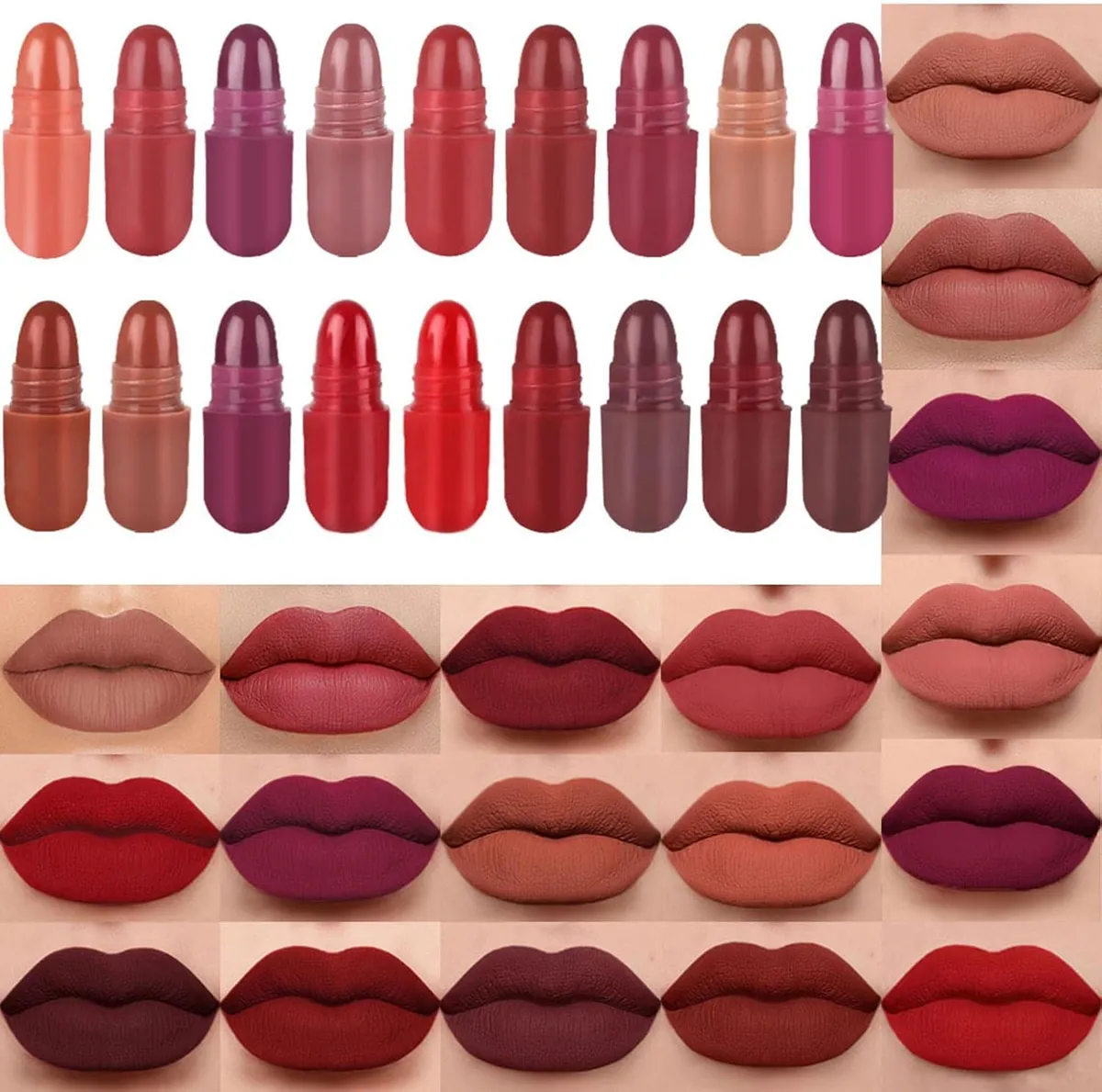 18 Colors Matte Lipstick Set, ni Pill Lipstick Set Matte Lipstick, Lip Pill Lipstick
