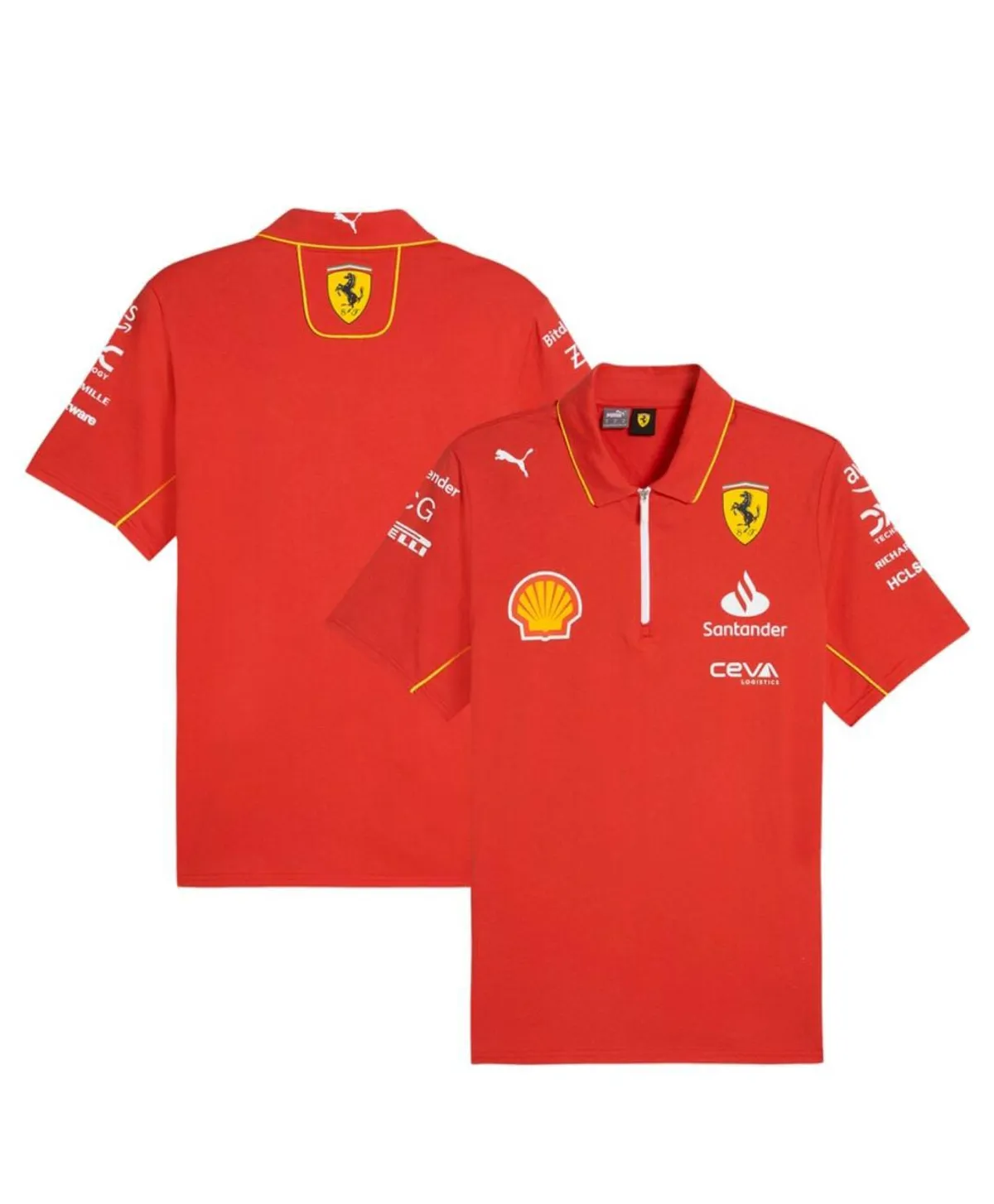 Men's Puma Red Scuderia Ferrari 2024 Replica Team Quarter-Zip Polo Size L