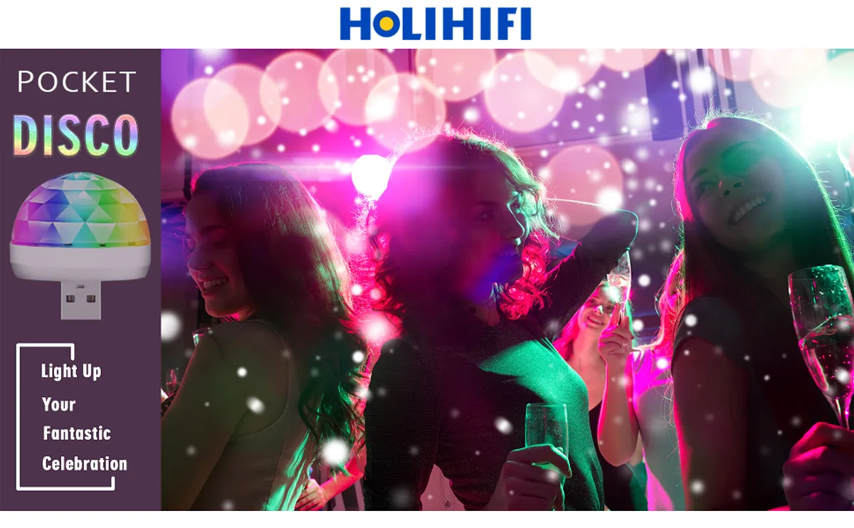 Mini Disco Lights, Sound Activated Disco Ball Party Lights, Applicable to USB Interface and Phones - RGB Light Effect Units for Home Disco, Kids Birthday, Christmas Party etc.