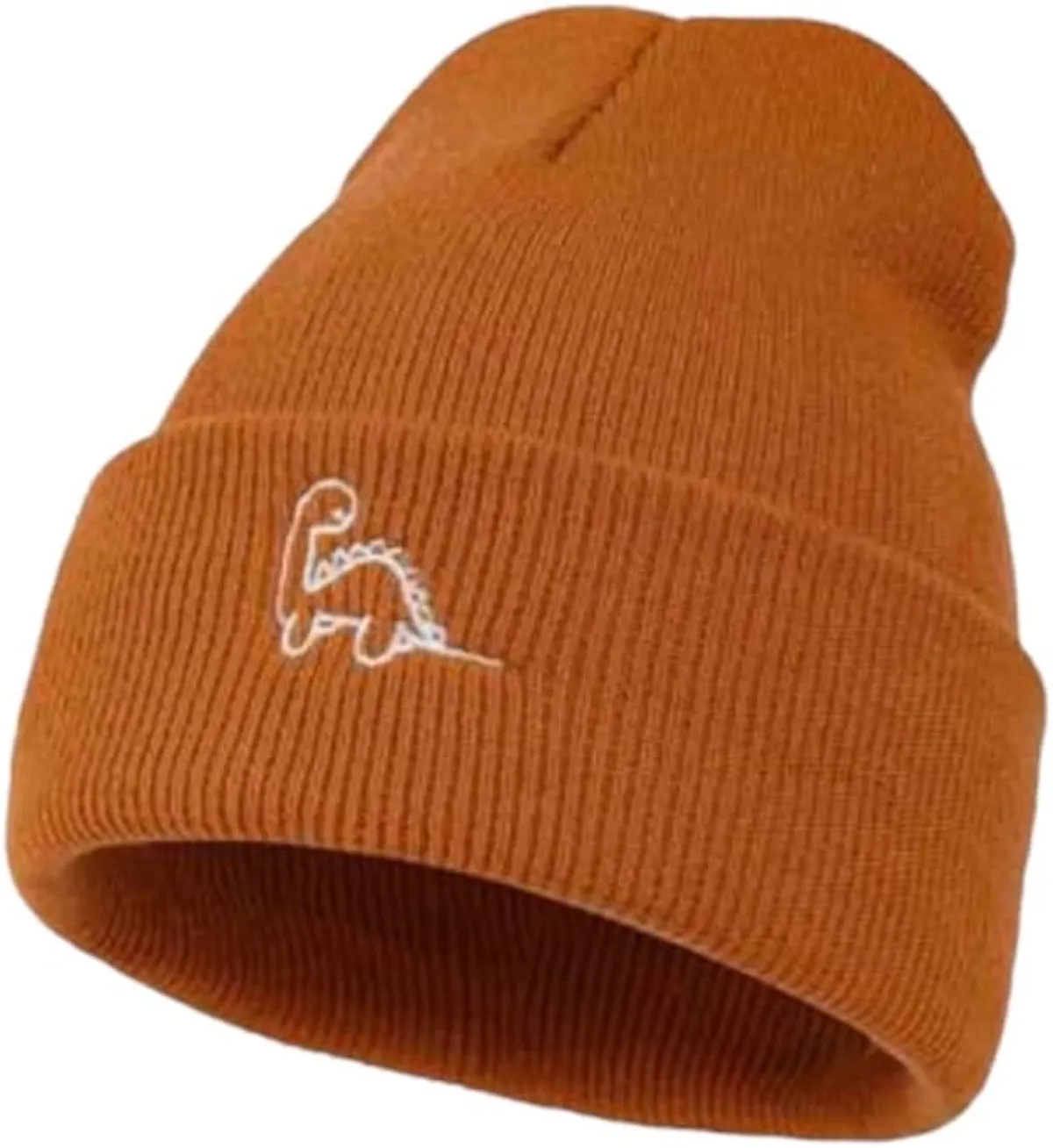 Baby Dinosaur Knit Winter Hat, Newborn - 12 Months, Black/Beige/Caramel