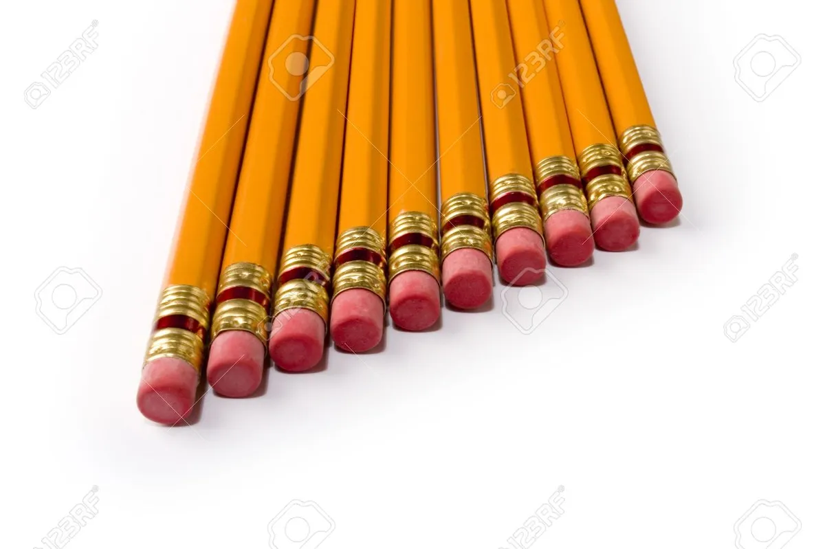 10 Pcs Pencils Set, 10 Primary and 's Pencils with Rubber Pencil