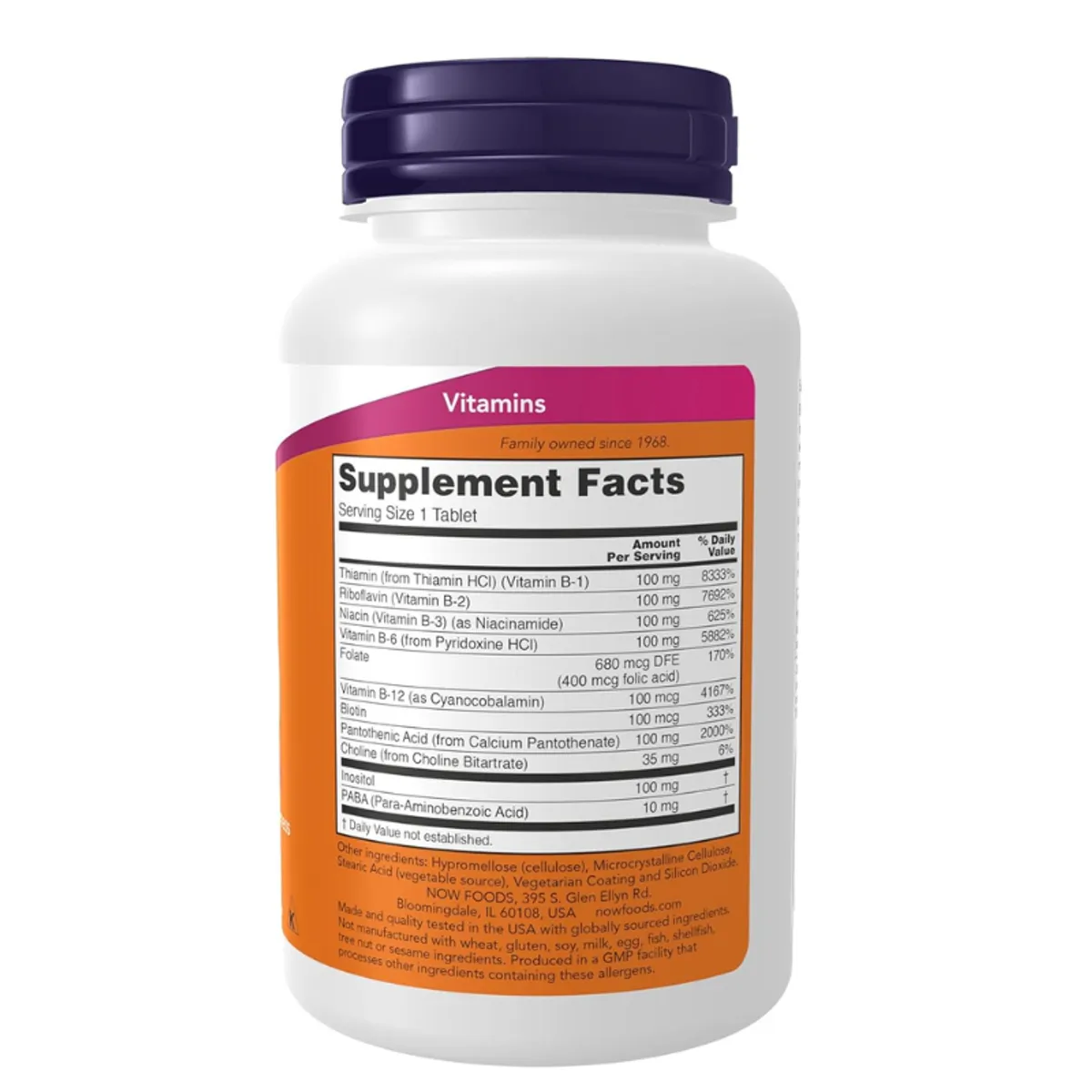 NOW Foods Supplements, Vitamin B-100, Sustained Release, Energy Production, Nervous System Health, 100 Tablets. Packaging May Vary
