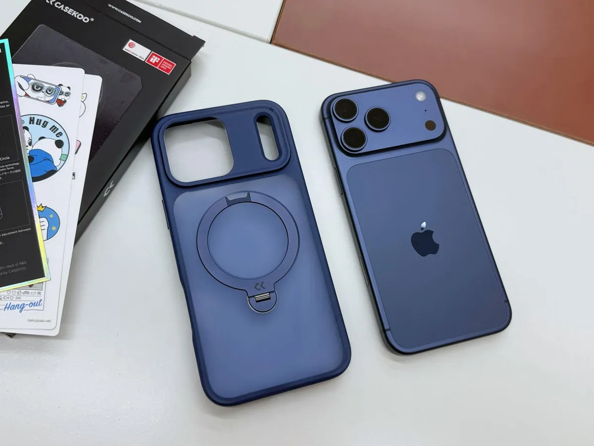 CASEKOO Official Blue for iPhone 17 Pro Max Case with 360 Spin Magnetic Stand [Camera Protection] [18FT Military Grade Protection] [Fit for MagSafe] Shockproof Ring Grip Matte 6.9 Inch