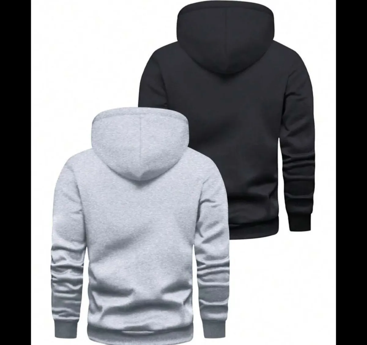 2pcs Men's Thin Casual Hooded Long Sleeve Pocket Sweatshirt - Size XL