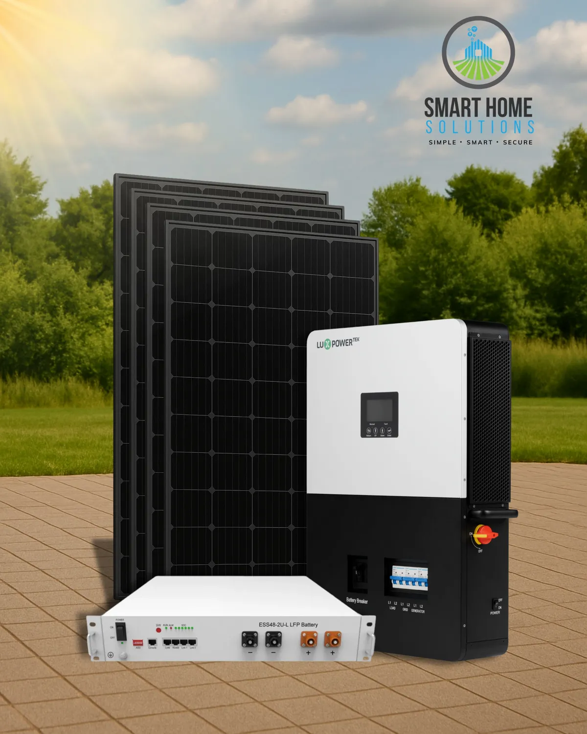 6kW Hybrid Solar Starter Kit — 4×550W Panels, 5kWh LiFePO₄ Battery & 6kW Inverter (DIY Ready, 30-Minute Setup)