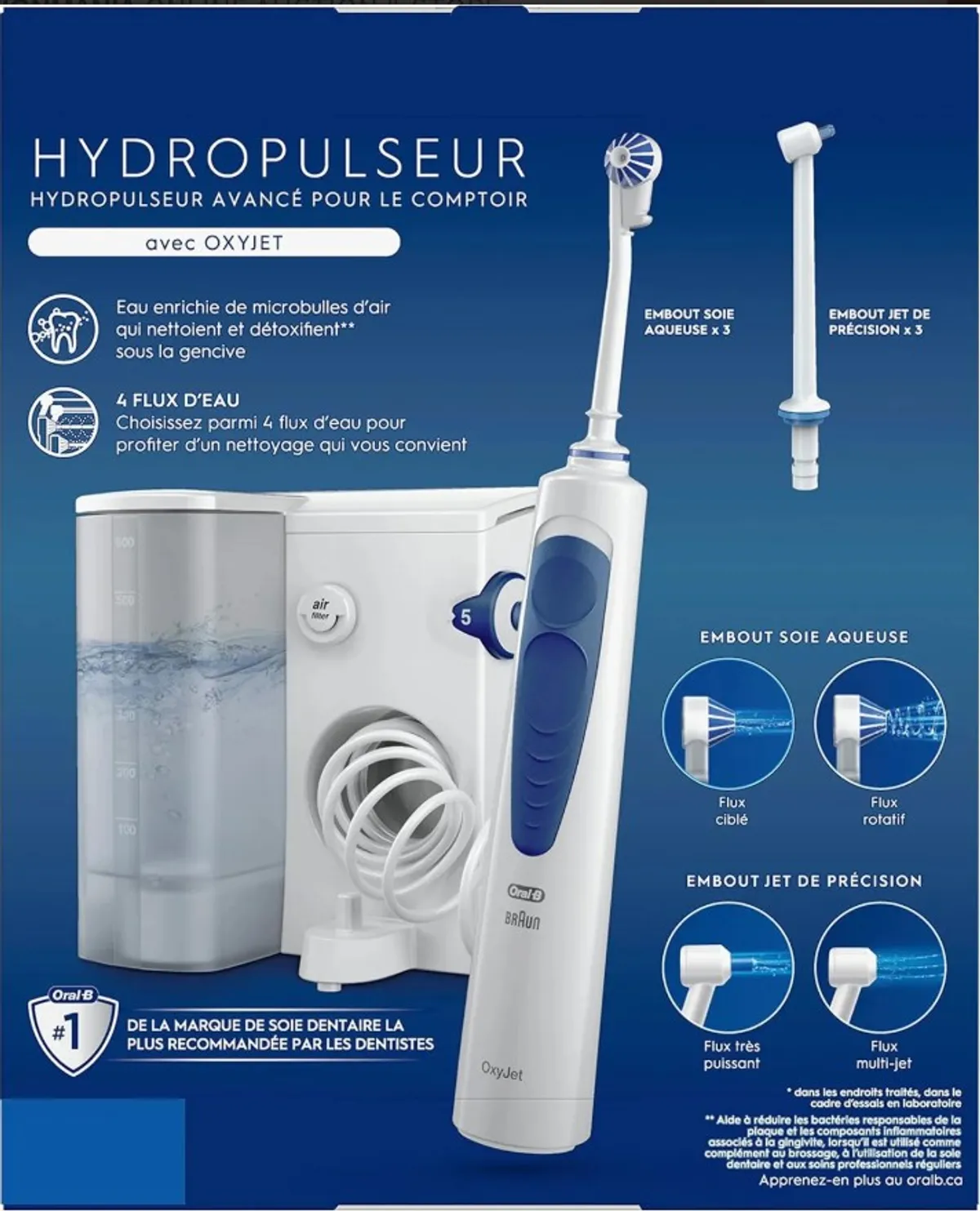 Oral-B Water Flosser, Oral Irrigator Handle with 6 Nozzles