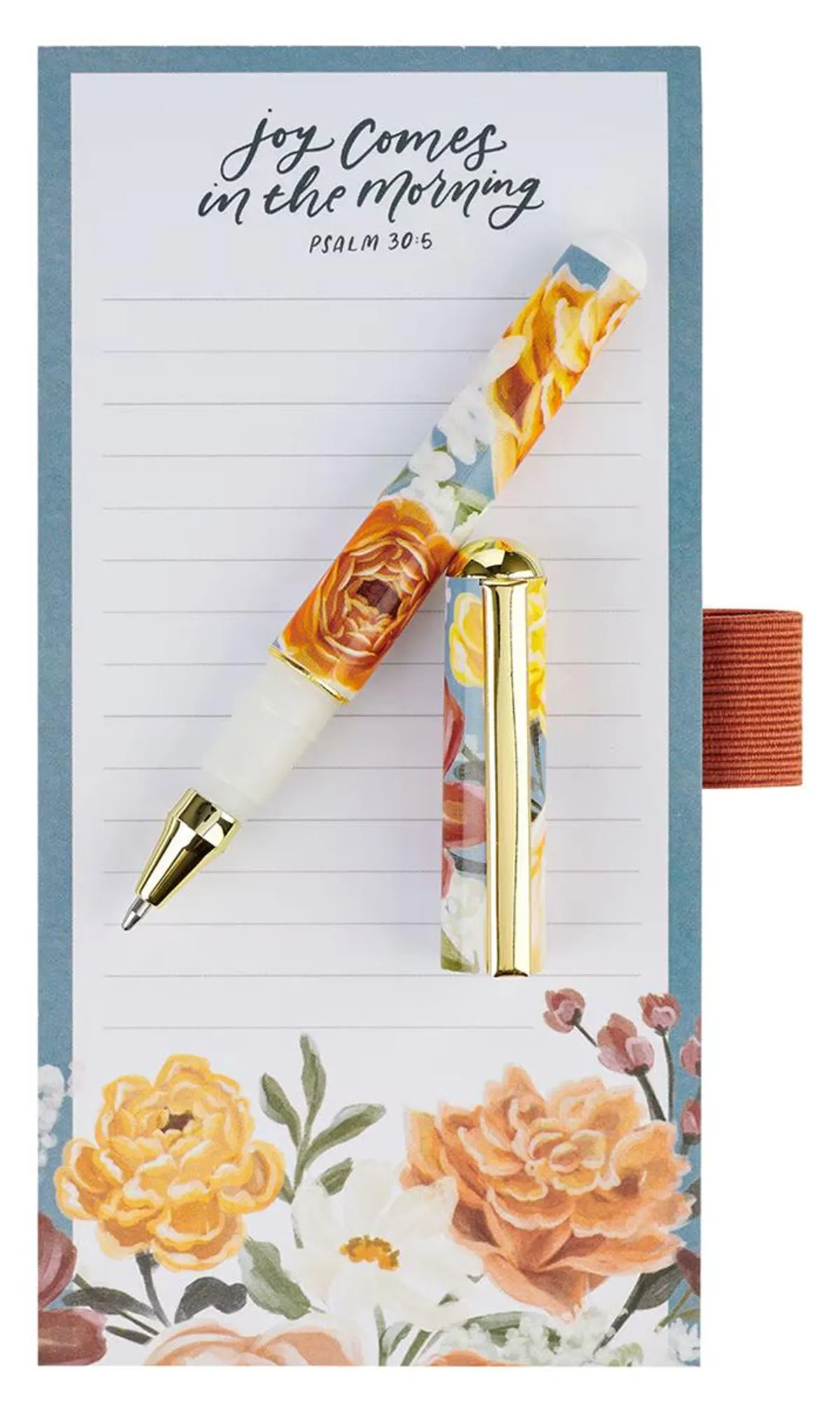 Joy Comes in the Morning Magnetic Notepad and Pen Gift Set - Psalm 30:5