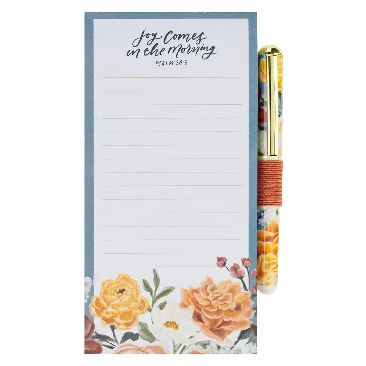 Joy Comes in the Morning Magnetic Notepad and Pen Gift Set - Psalm 30:5