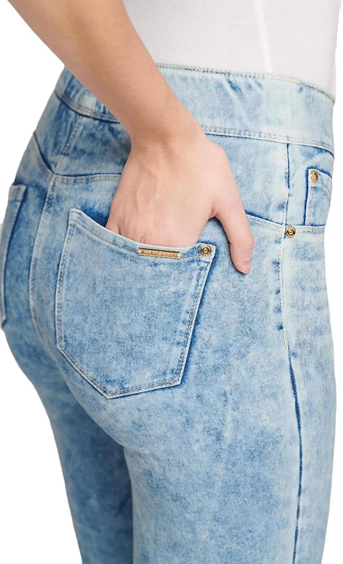 Nygard Slims Luxe Capri Denim Jeans 4-Way Stretch-Washed, Size XS, Chamb Distress