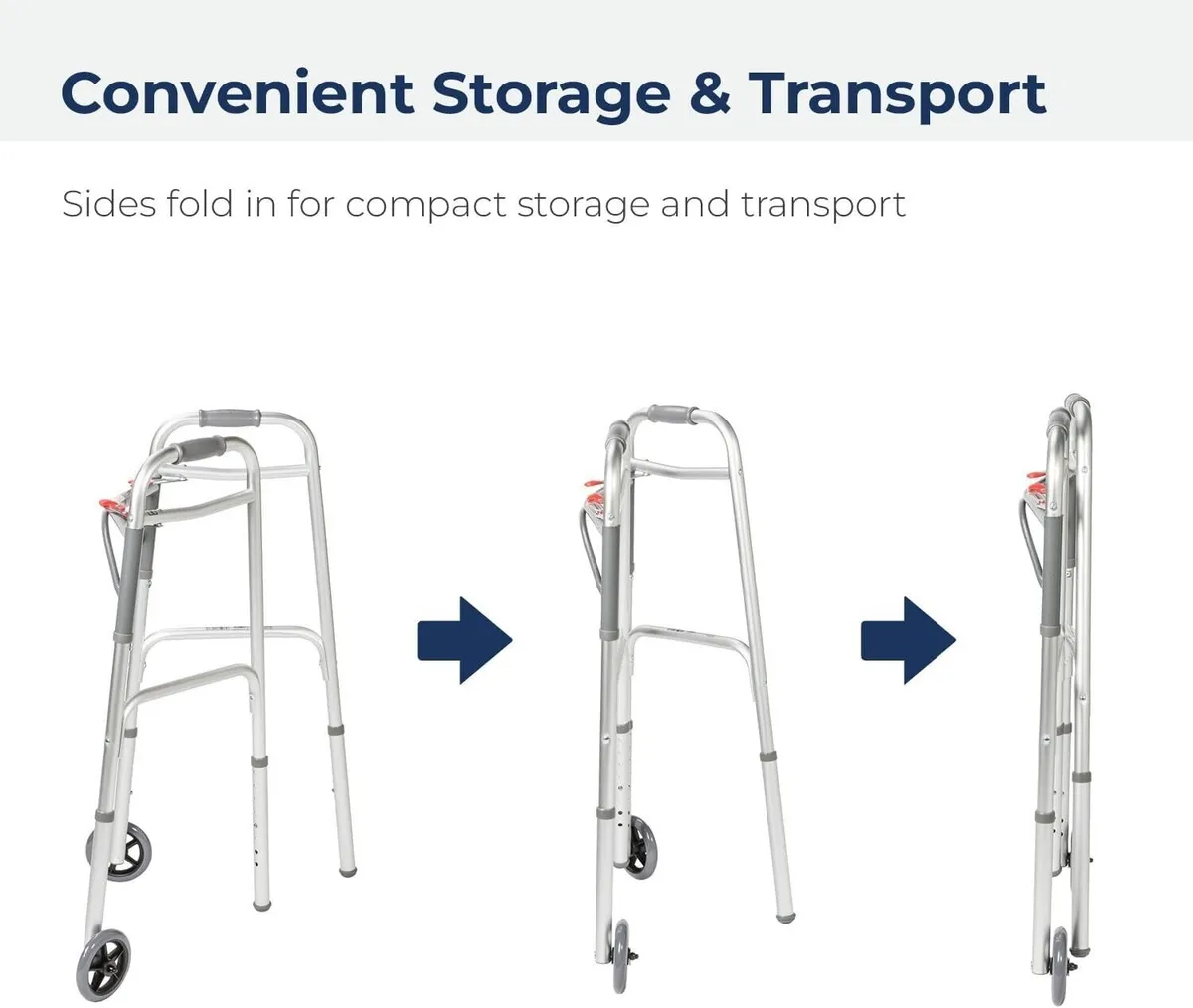 Drive Medical Deluxe Folding Walker, Two Button, Adult (10200-1)