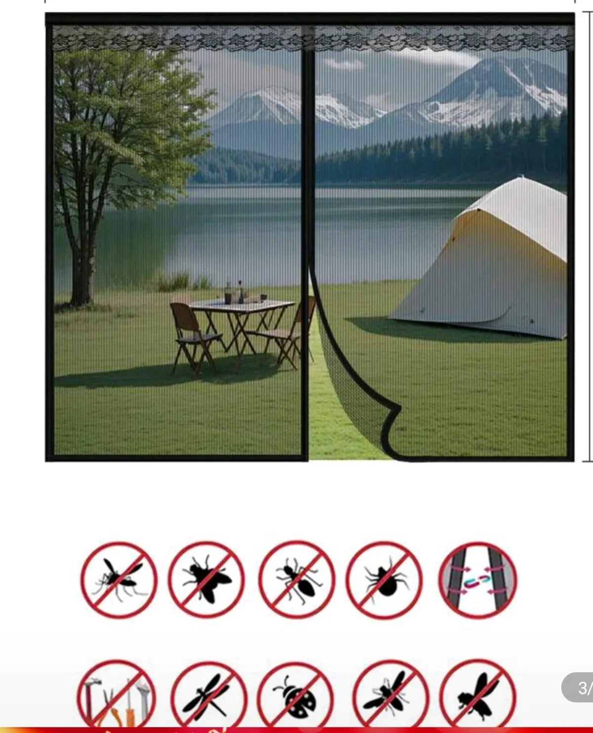 Heavy Duty Fiberglass Velcro install Window Mesh., 48*64"
