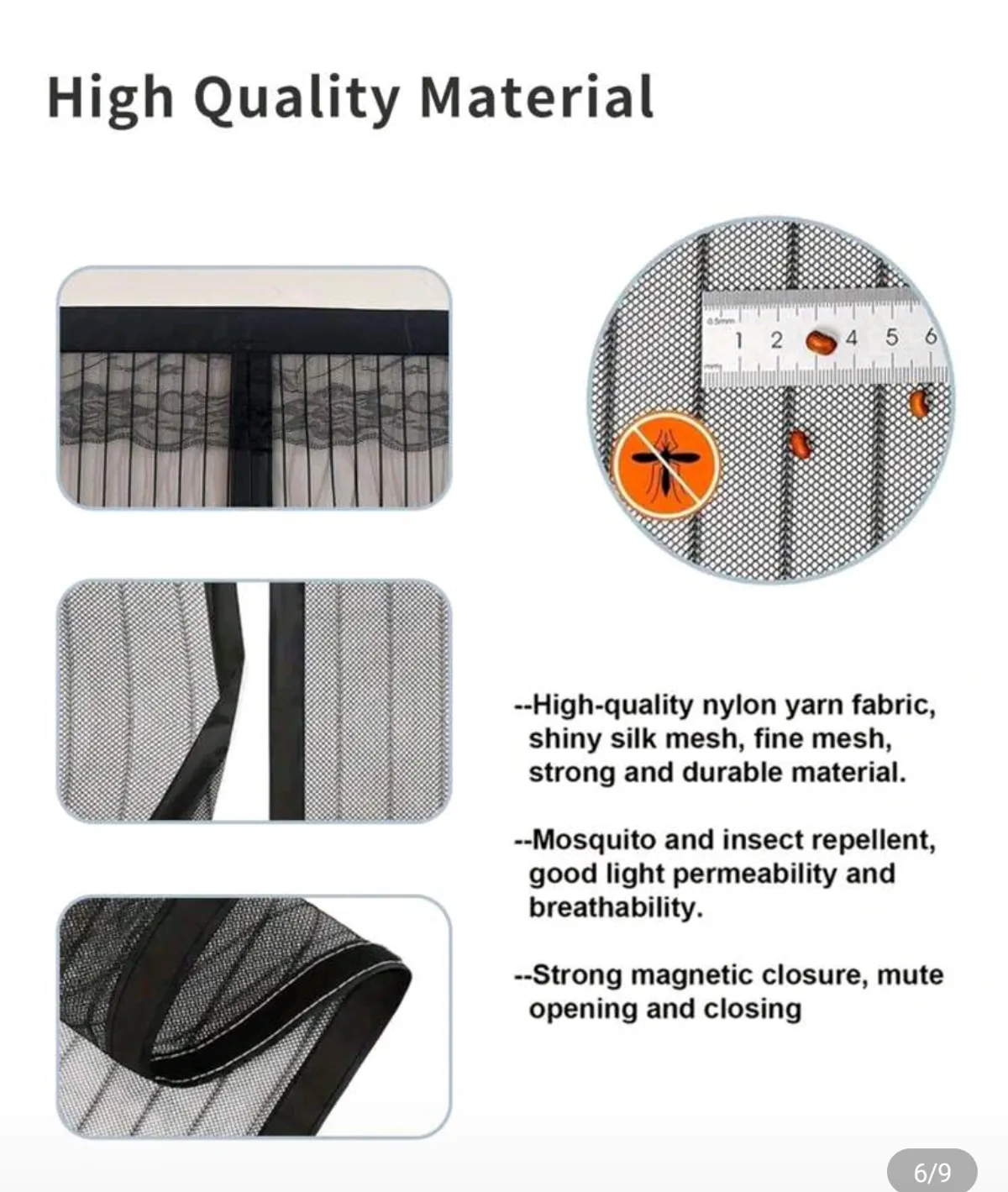 Heavy Duty Fiberglass Velcro install Window Mesh., 48*64"