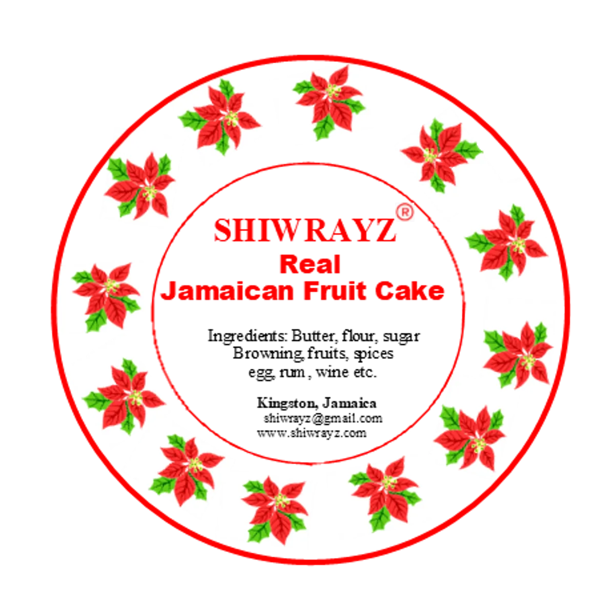 REAL JAMAICAN FRUIT CAKE , 2 lbs