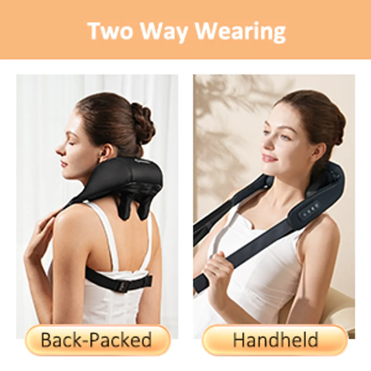 Neck Massager with Heat, Deep Tissue 4D Expert Kneading Massager, Shiatsu Neck and Shoulder Massage Pillow for Trapezius, Back and Leg Pain Relief