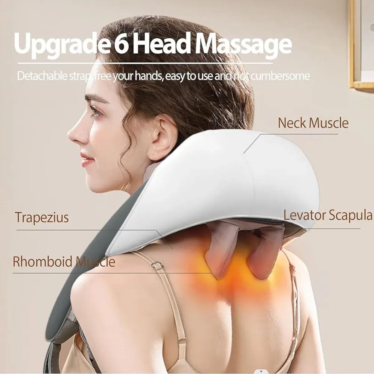 Neck Massager with Heat, Deep Tissue 4D Expert Kneading Massager, Shiatsu Neck and Shoulder Massage Pillow for Trapezius, Back and Leg Pain Relief