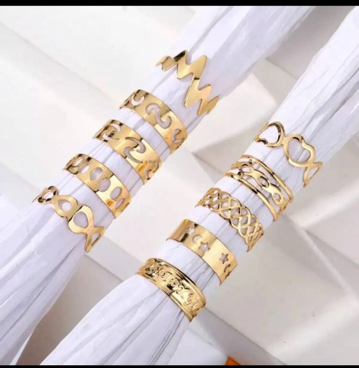 10pcs/Set Star & Moon Open Toe Rings, Geometric Hollow 8 Shape Adjustable Beach Foot Jewelry Set