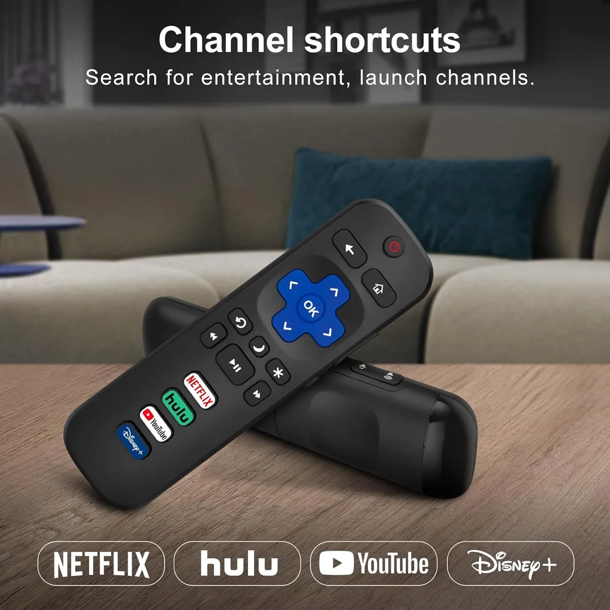 1 pc Acoyer Replacement Remote Control Only for Roku TV, Compatible for TCL Roku/Hisense Roku/Onn Roku/Philips Roku Smart TVs(Not for Stick and Box)