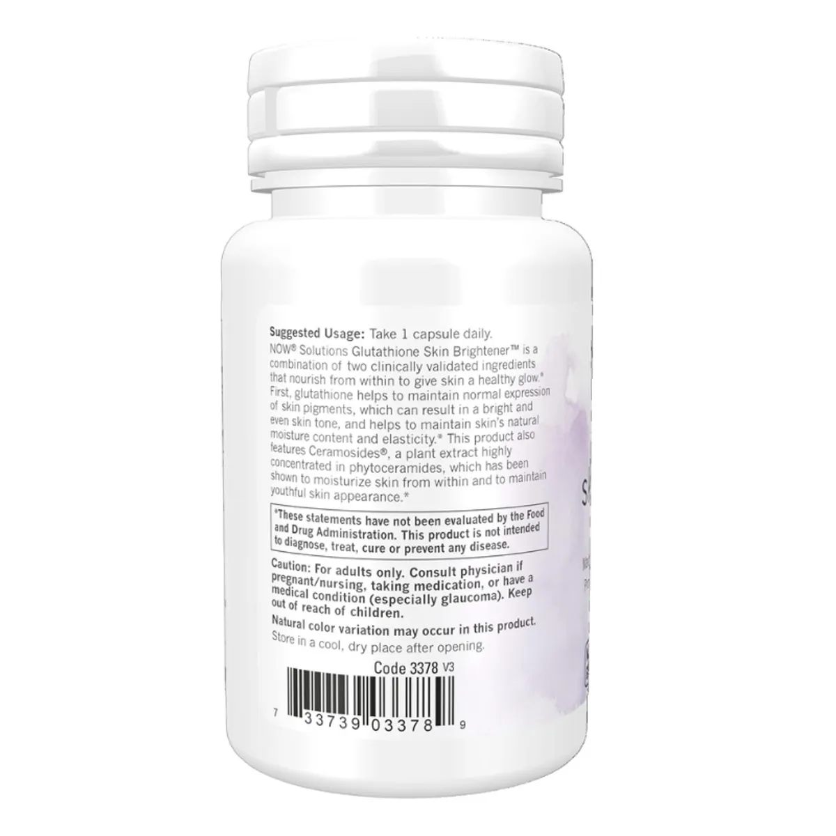 NOW Foods Solutions, Glutathione Skin Brightener with Ceramosides ®, Moisturizing and Illuminating, 30 Veg Capsules packaging may vary