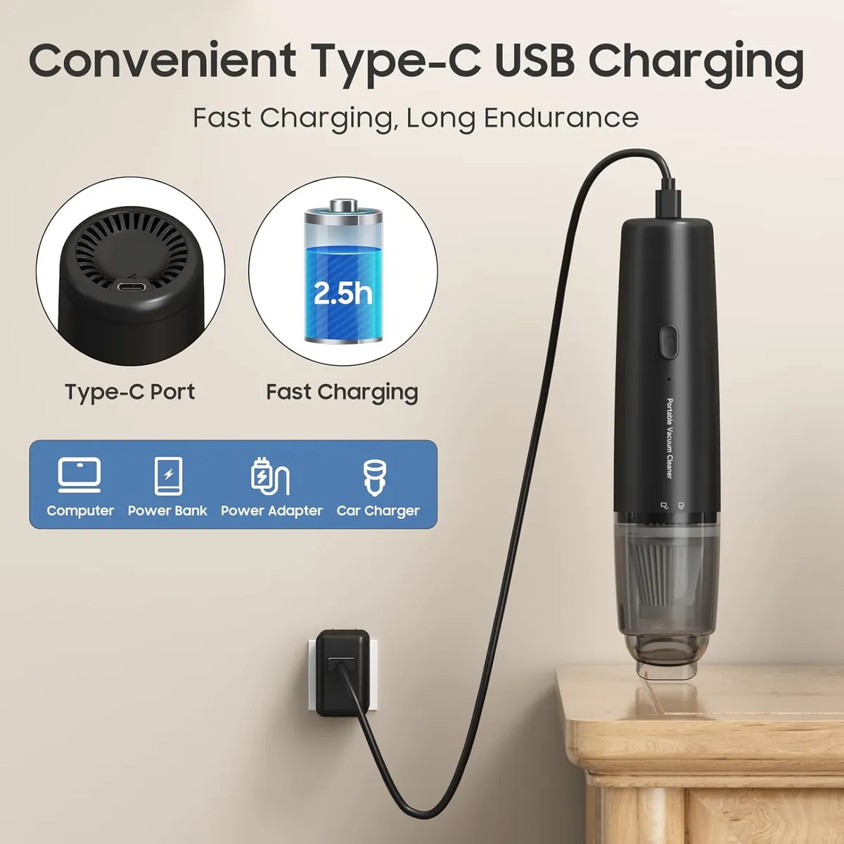 Handheld Vacuum Cordless, Car Vacuum Cleaner Portable