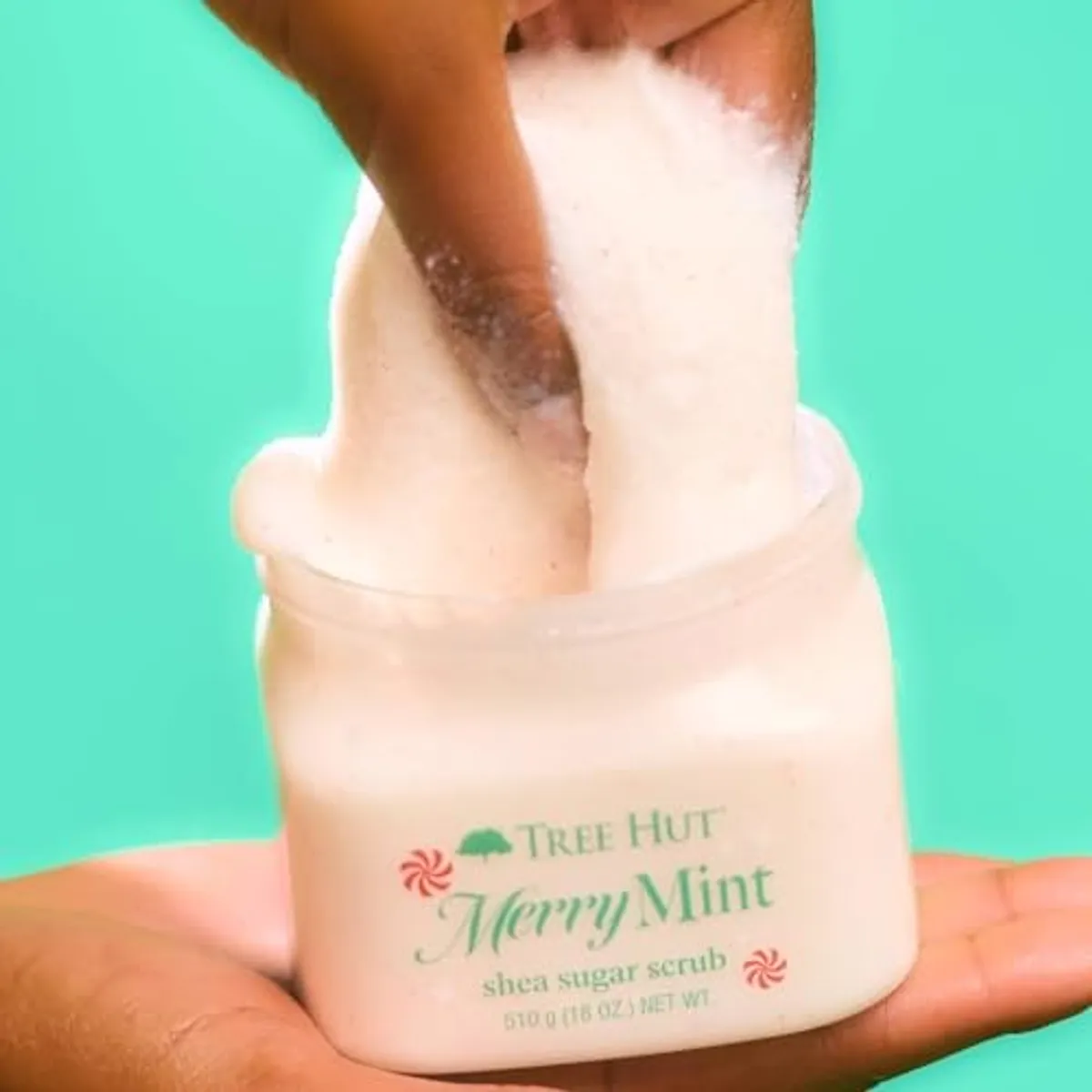 Tree Hut Merry Mint Shea Sugar Scrub Stocking Stuffers, Exfoliating, Hydrating & Moisturizing Body Scrub with Shea Butter & Nourishing Essential Oils,