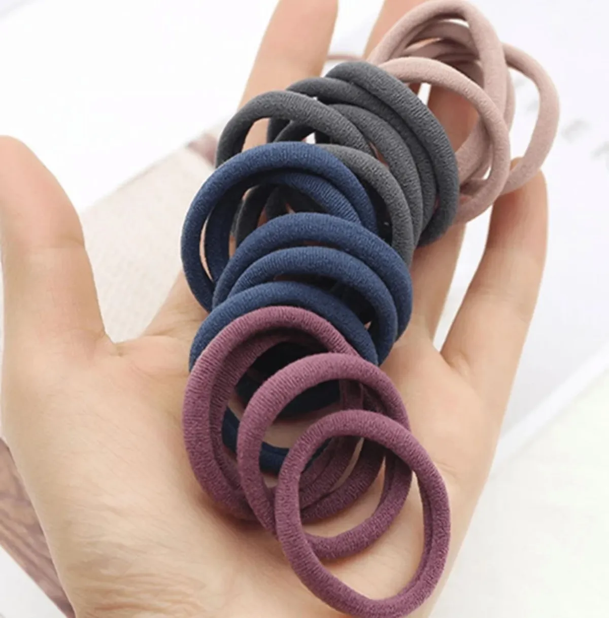 50 Pcs Multicolor High Elasticity Hair Ties, Hair Bands For Women & Girls - Thick, Soft & Seamless