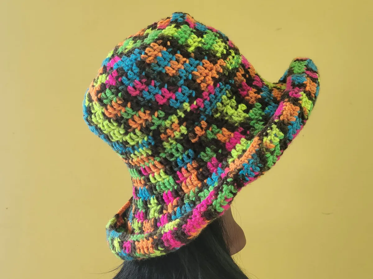 Crochet Diva Hat , Multi-color dark