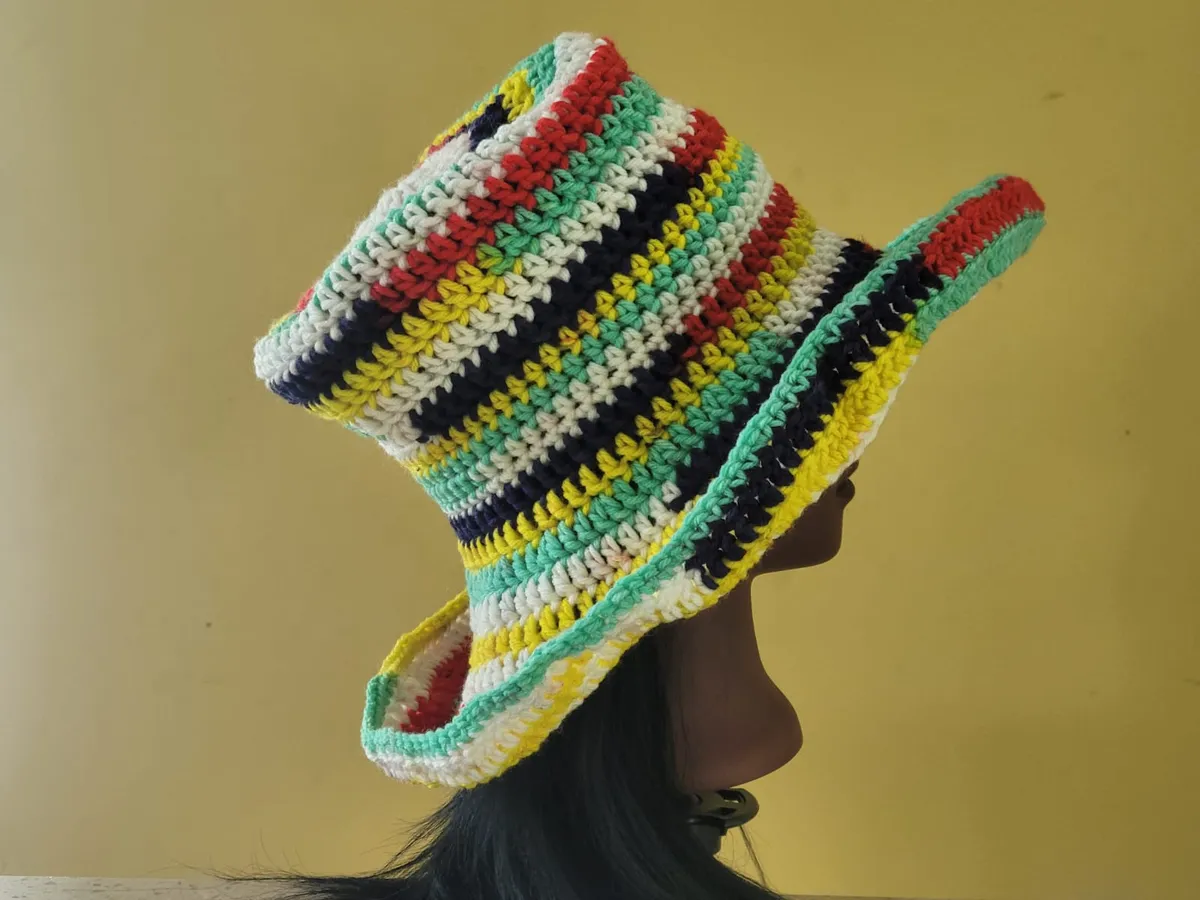 Crochet Diva Hat , Multi-color light