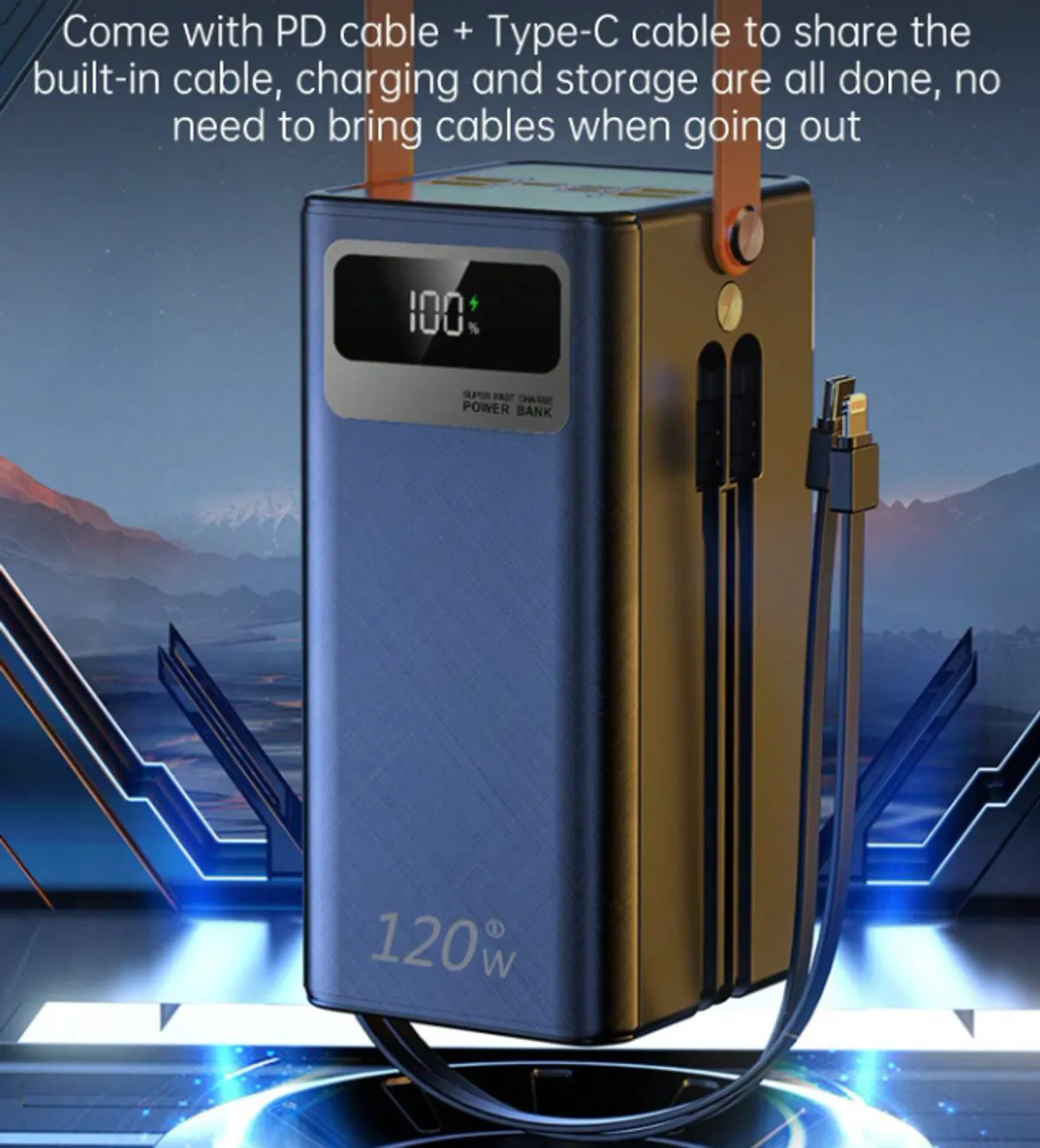 Power Bank (PB3309-60) 60,000mAh w/Light, BLK
