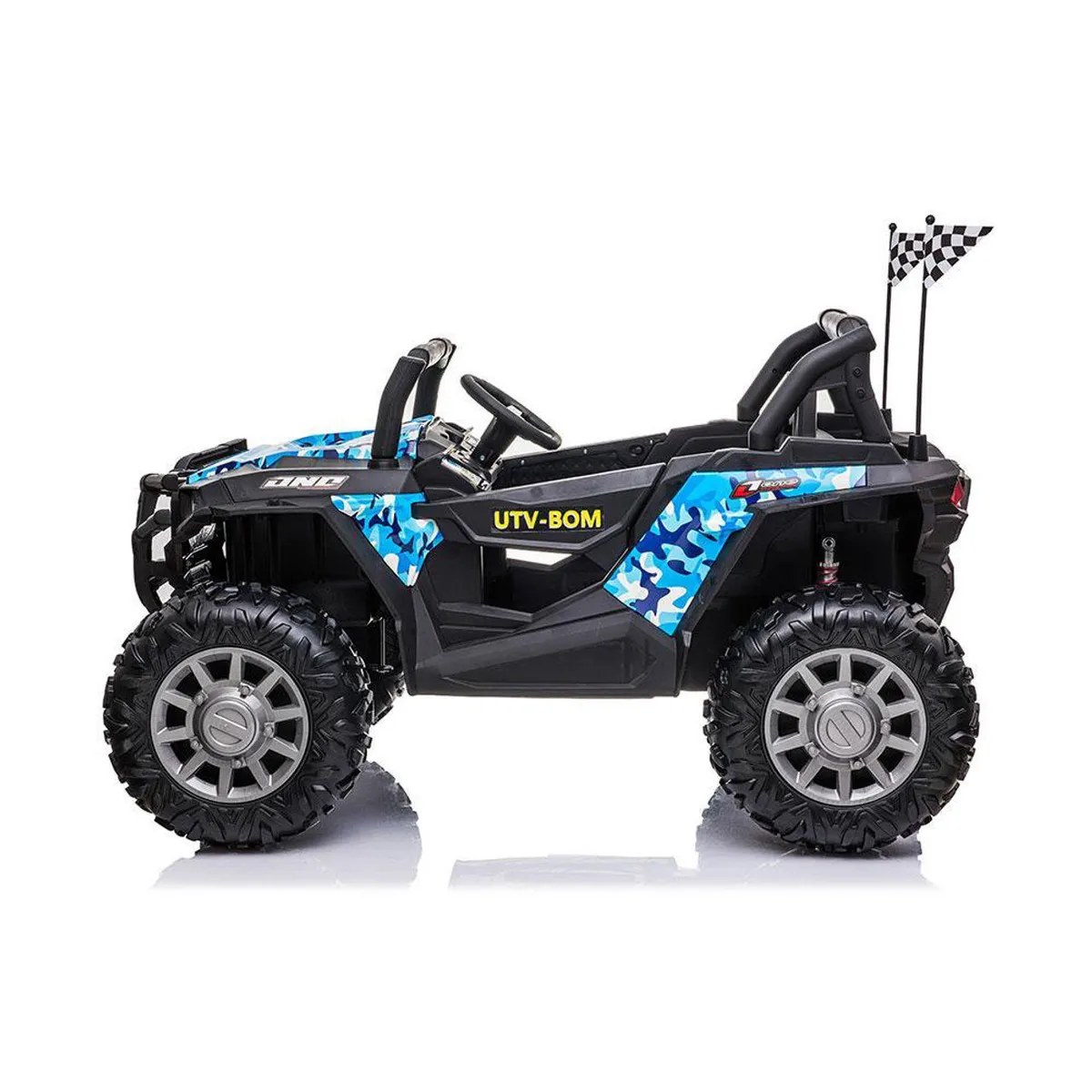 Kids' Electric Ride-on Buggy with Remote Control, Camouflage Blue