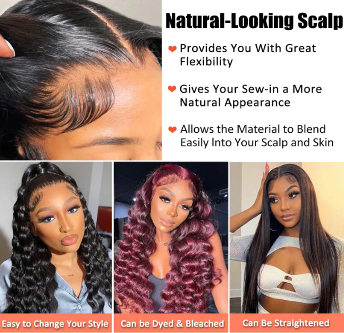 26" Deep Wave Lace Front Wigs Human Hair 13x4 HD Lace Frontal Wig 200 Density Pre Plucked with Baby Hair