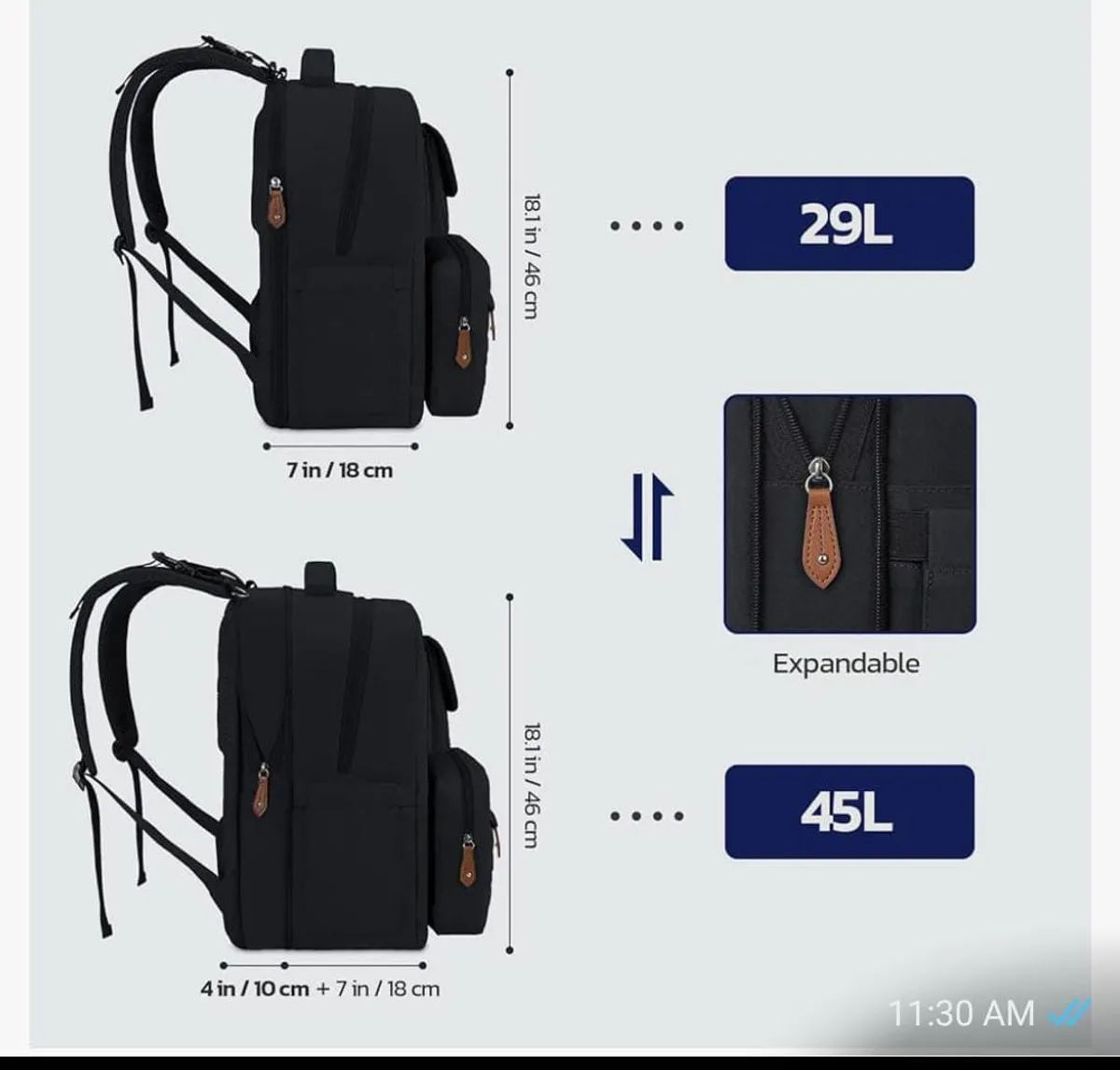 Maelstrom Diaper Bag Backpack,29L-45L Expandable Large Baby Bag for 2 Kids/Twins Baby Stuff, with Removable Cross Body Bottle Bag for Mom/Dad,Stylish Nappy Bag Gift for Boys/Girl-Black