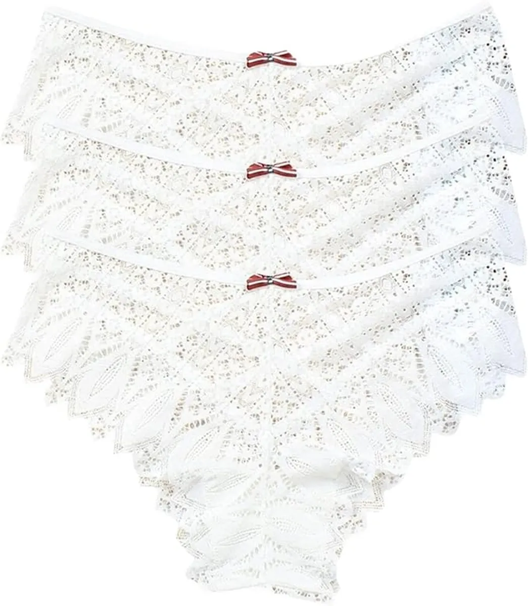 1 Piece Cute Sexy Cheek Panties For Women Lace Underwear Size 1XL, White