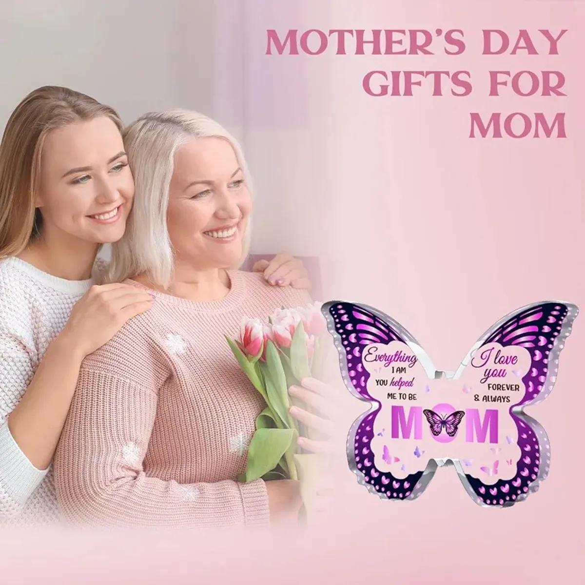 Mom Birthday Gifts - Gifts for Mom, Birthday Gift Ideas for Mother - Butterfly Acrylic Decorations.