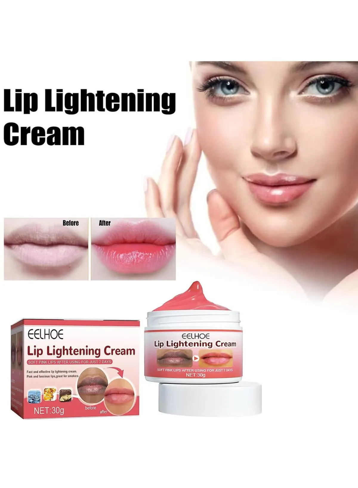 Lip Lightening For Dark Lips Healthy Organic Lip Lightening Cream Balm For Soft Pink Lips 30g Lip Balm For Brightening Dark Lips