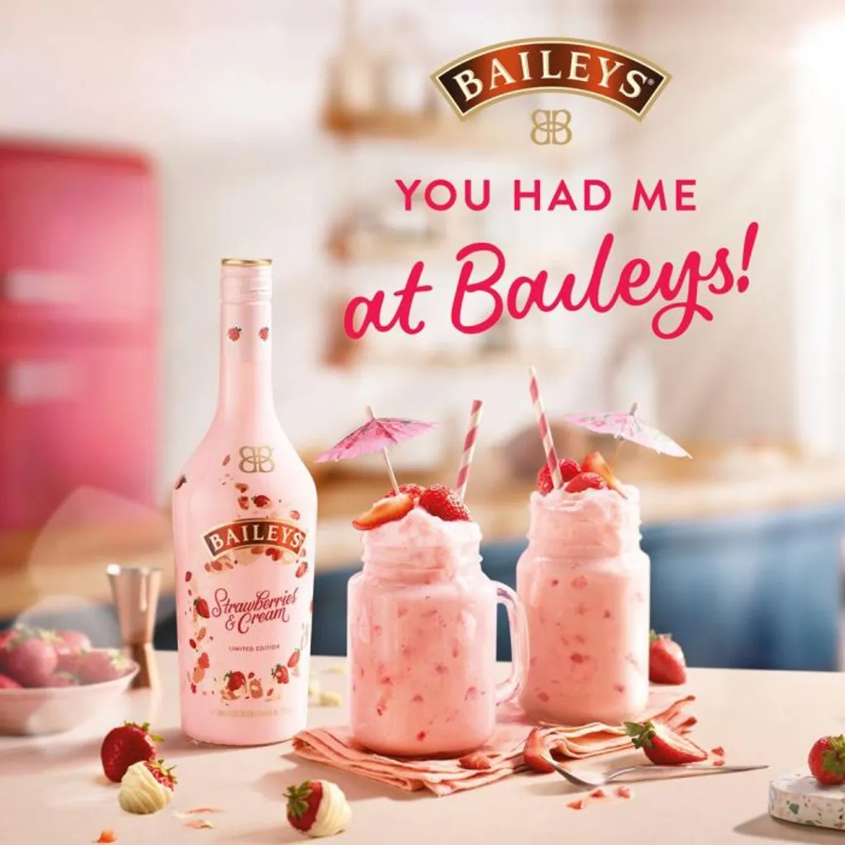 Bailey's Strawberry and Cream Flavored Liqueur 700 mL