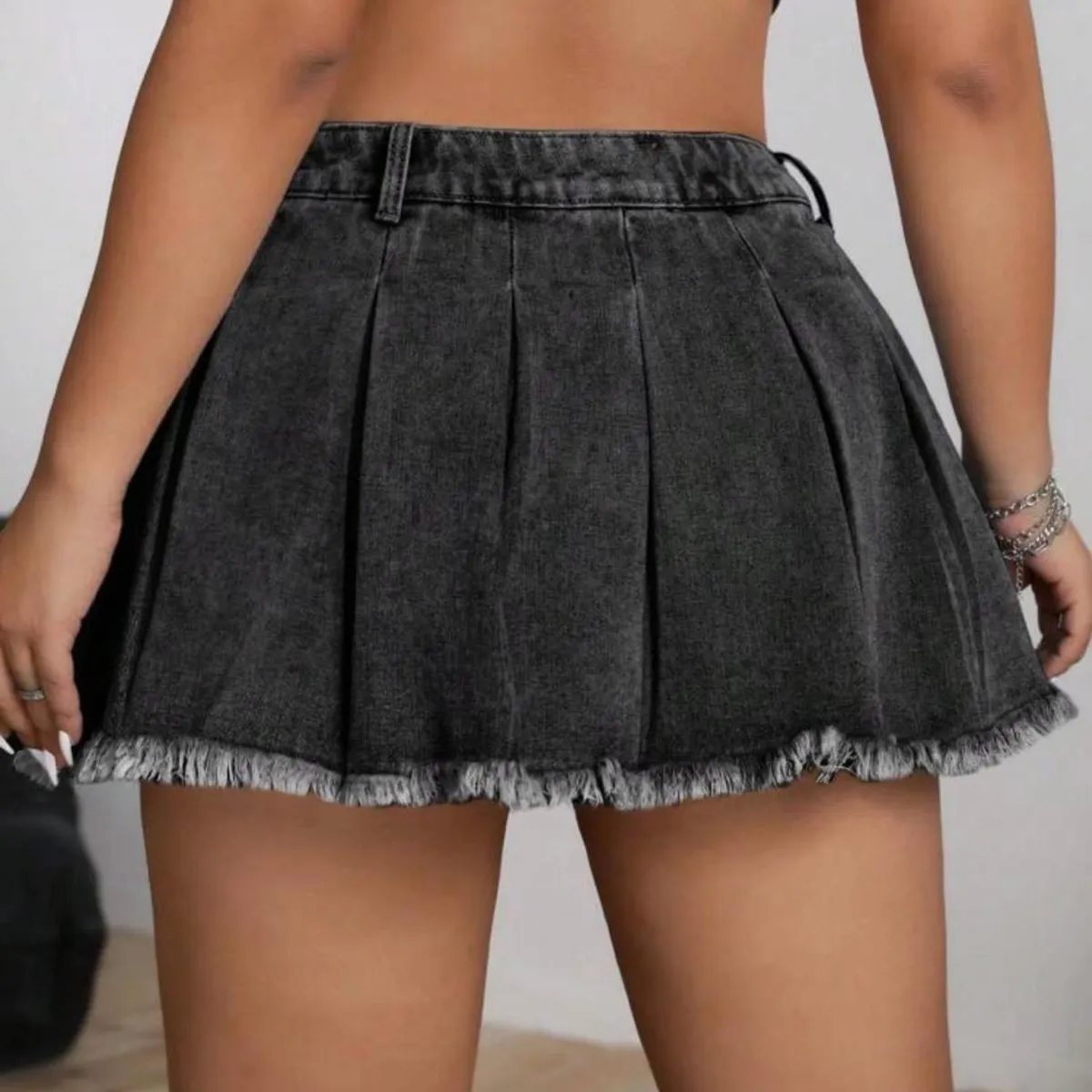 Women's Plus Size Summer Casual Pleated Skirt- Size:2XL