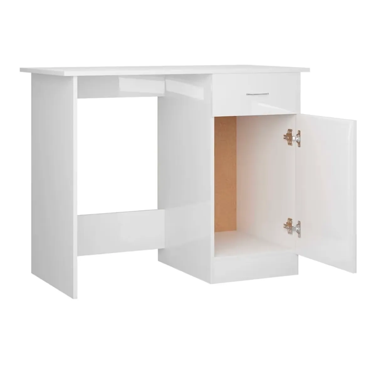 Desk High Gloss White 39.4" x 19.7" x 29.9" Engineered Wood Office Seating