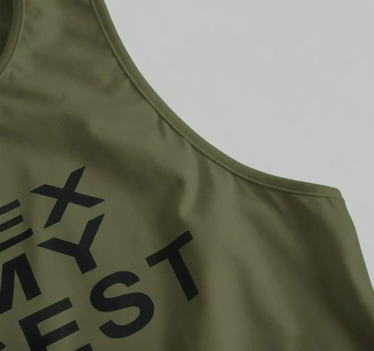 Plus Slogan Graphic Olive Green Tank Top MY EX IS MY BIGGEST FAN - Size M US6