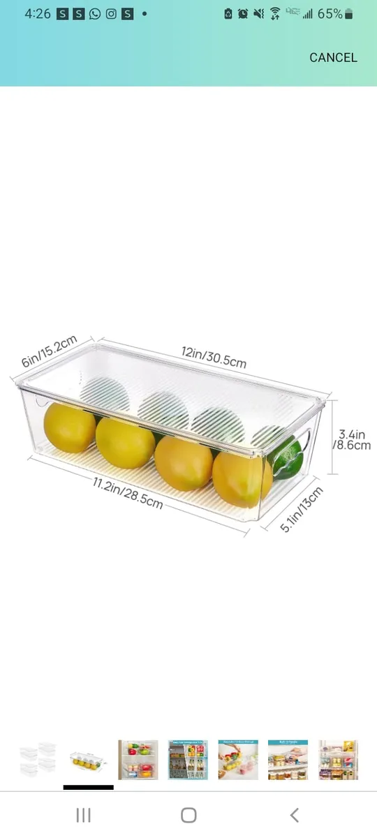 8pcs Clear Organizers and Storage Bins with Lids, Stackable Plastic Storage Containers with Handles for Fridge, Freezer, Pantry, Cabinet, Kitchen Organization