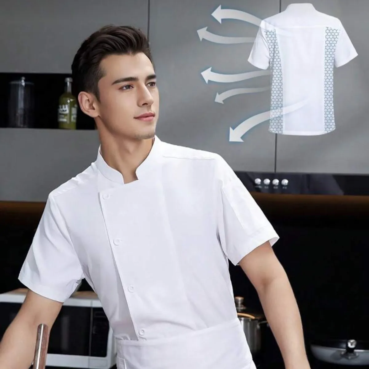 Breathable Chef Jacket With Back Mesh