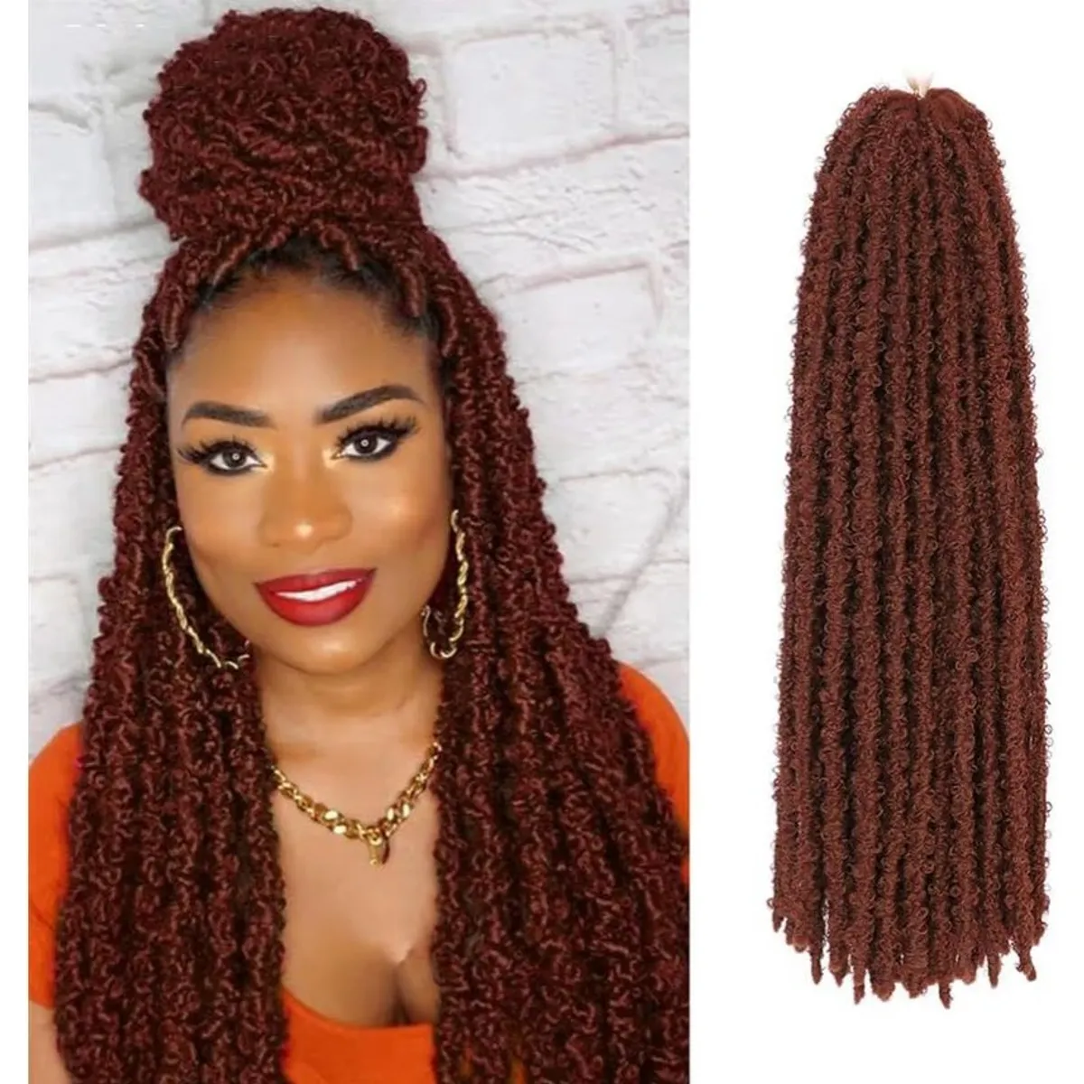 Womens Butterfly Locs Crochet Hair Braids Synthetic Extension