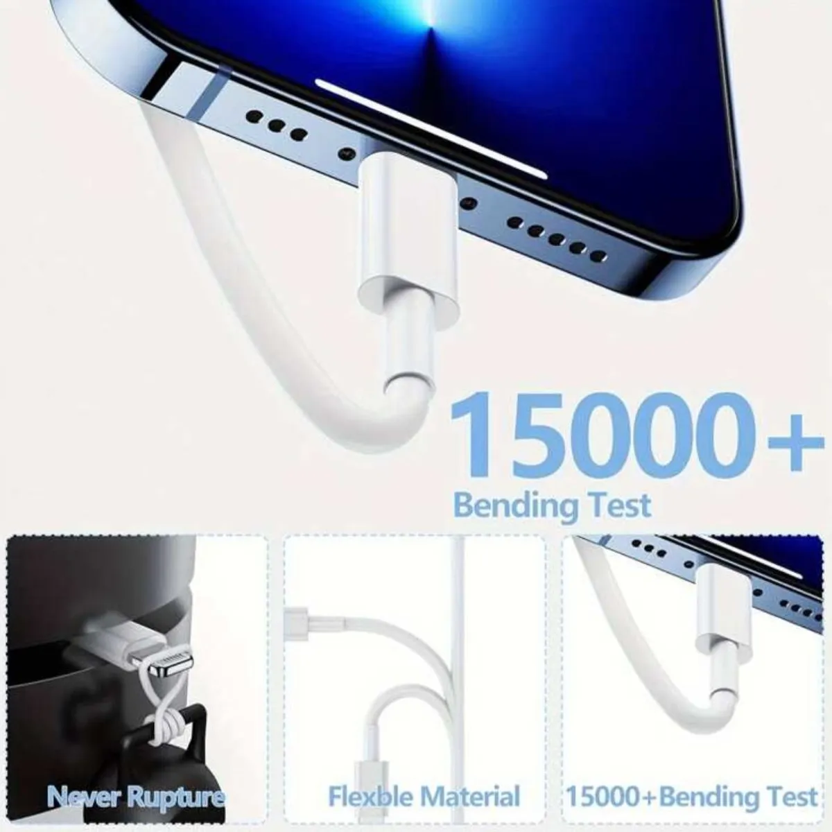 White-Color For Iphone, 20W USB C To Lightning Cable Super Fast Charger Type C To Lightning.