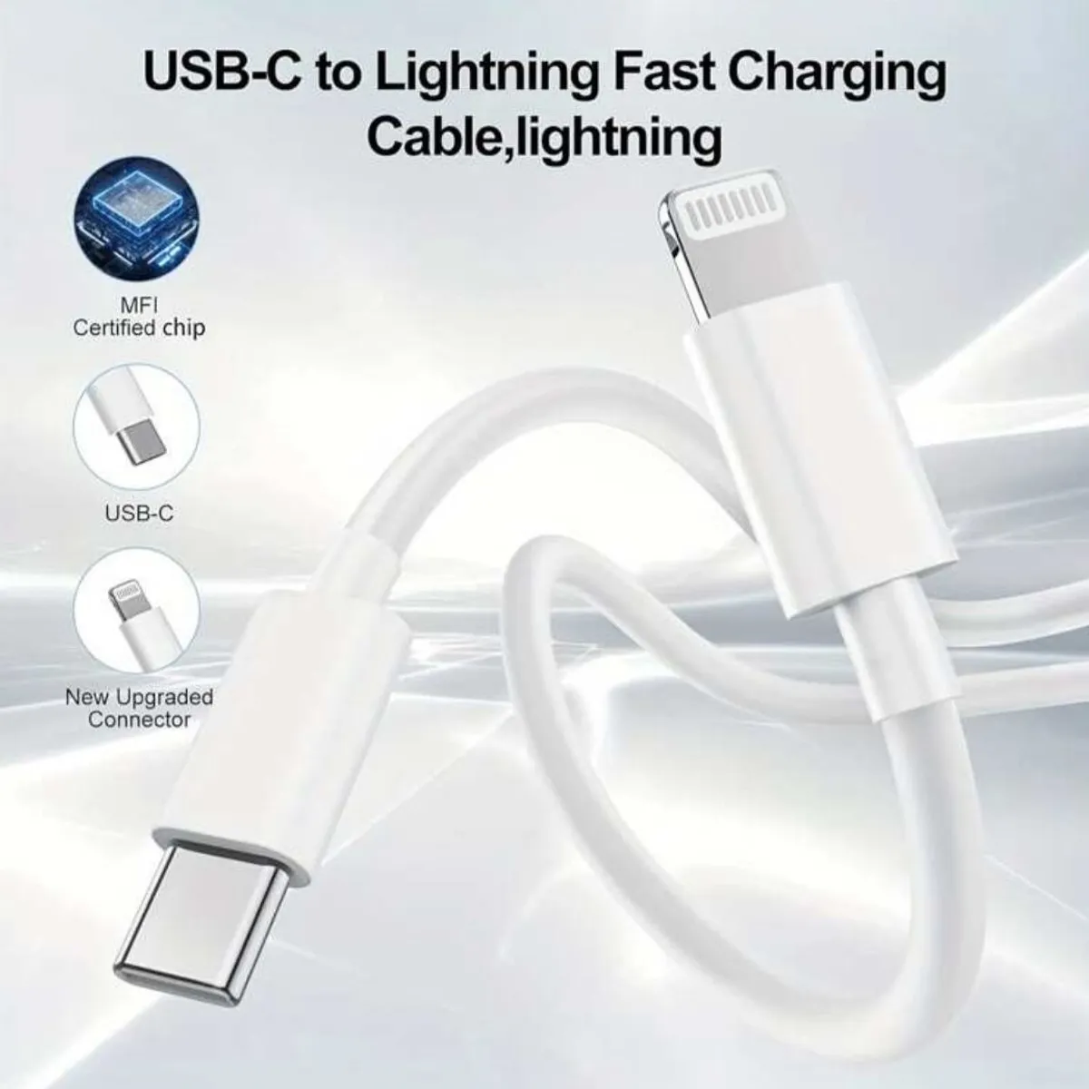 White-Color For Iphone, 20W USB C To Lightning Cable Super Fast Charger Type C To Lightning.