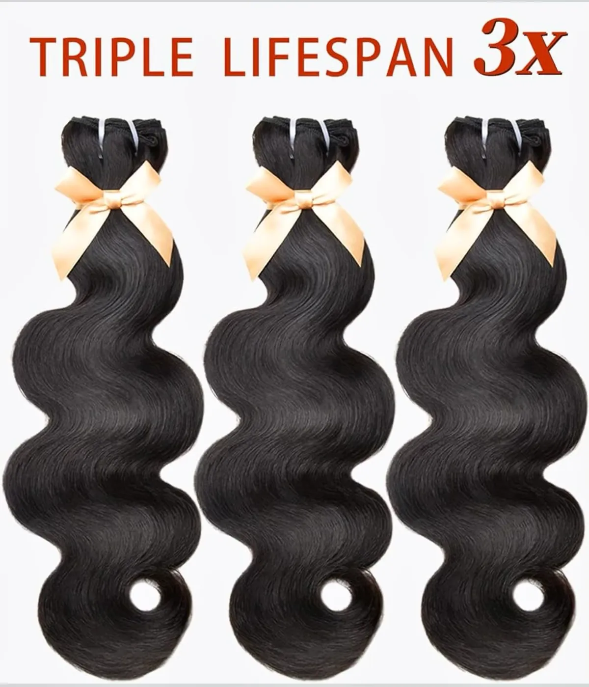 Raw Bundles Human Hair Body Wave, No Tangle Shedding, Keep Texture Silky Soft After Multiple Washes, 15A Raw Indian Hair Bundles 16" 18" 20" +Closure, Triple Lifespan 3X