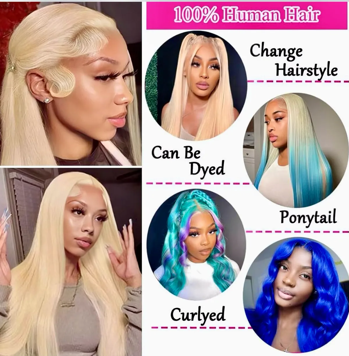 30 Inch 613 Lace Front Wig Human Hair Blonde 13X6 HD Transparent Lace Front Wigs Human Hair 180% Density Blonde Glueless Wigs 613 HD Straight Lace Frontal Wig Pre Plucked