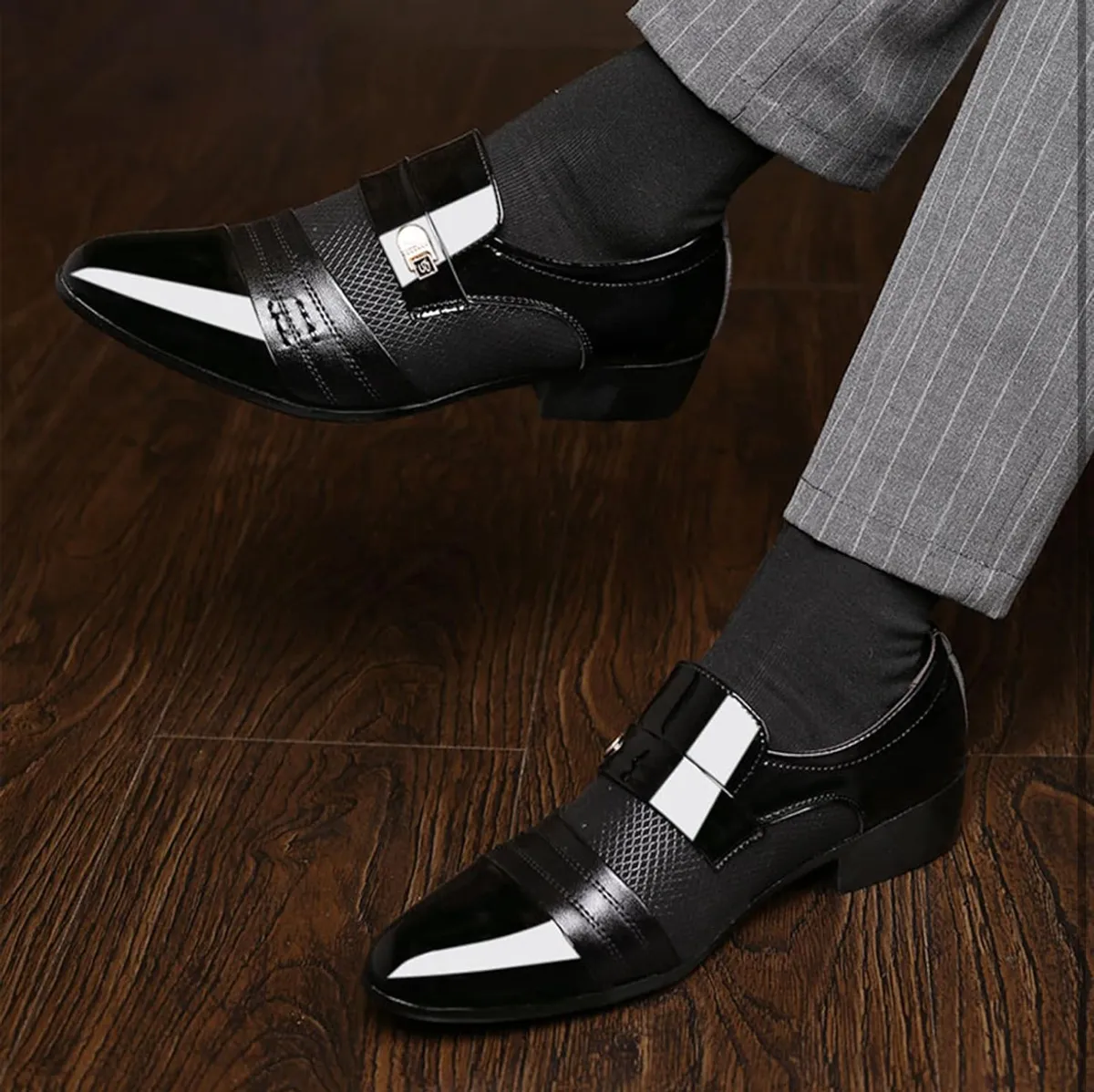 Dress Shoes for Men Pointed-Toe Slip On Lightweight Suit Oxfords Shoes- Size 42