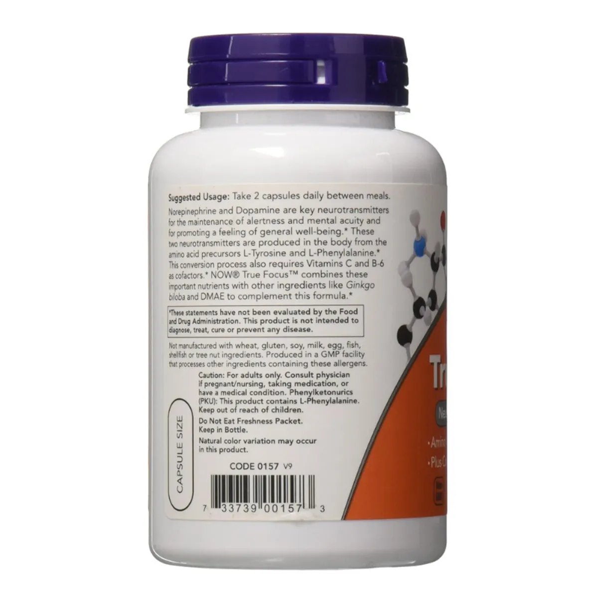 Now Foods True Focus - 90 Vegan Caps Packaging May Vary